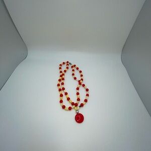 Red and Yellow Beaded Necklace